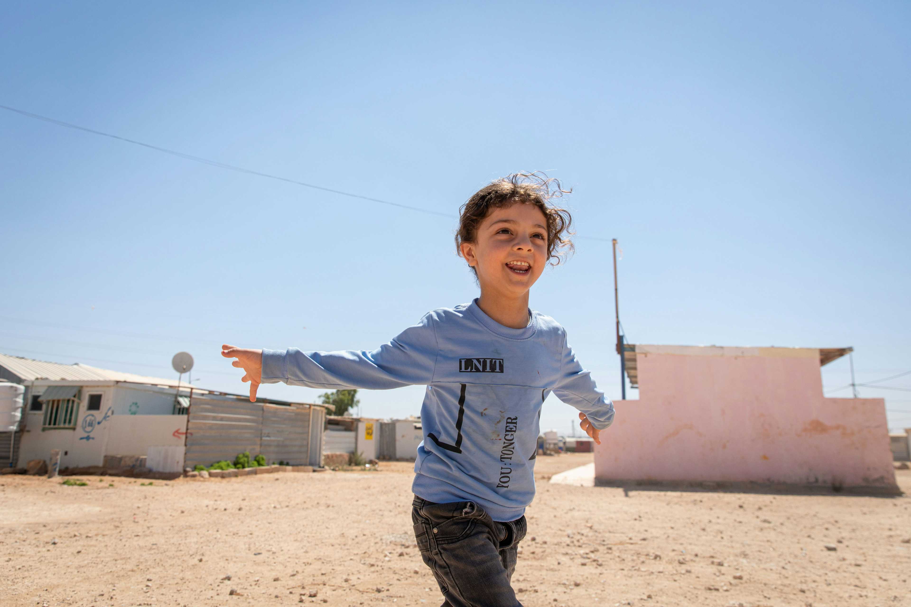 Et syrisk barn i en jordansk flyktingleir